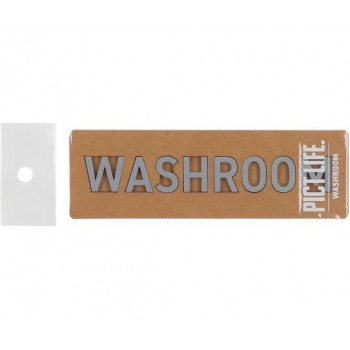 ハイロジック　24778　表札　プレート　PICT LIFE. WASHROOM グレー 1枚入