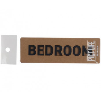 ハイロジック　24795　表札　プレート　PICT LIFE. BEDROOM 黒 1枚入