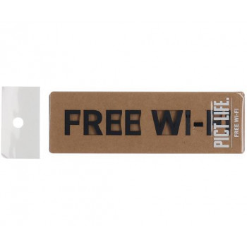 ハイロジック　24801　表札　プレート　PICT LIFE. FREE WI-FI 黒 1枚入