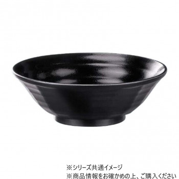 （レンジ対応）φ24cmラーメン鉢　総黒タタキ　45023720