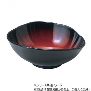 4寸吉野鉢　黒内朱ぼかしパール　51353540