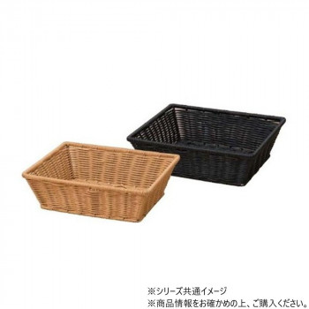 PP長角バスケット　1/2ブラック(深)　70022570