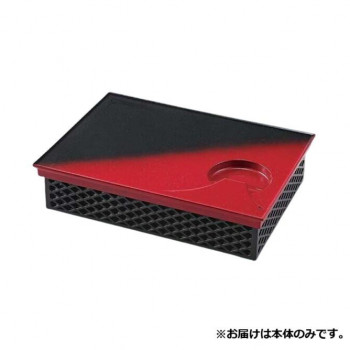 8寸長角京格子松花堂(親)　黒8分艶　41321470