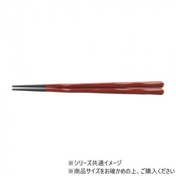 PBT 22.5cm六角一刀彫箸 朱塗 90031380