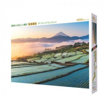 ジグソーパズル 日本旅行 朝焼けの富士と棚田(山梨) 1000ピース 1000-914