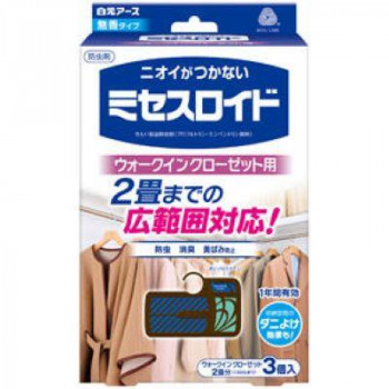 ミセスロイド ウォークインクローゼット用 1年防虫 3個入 221545