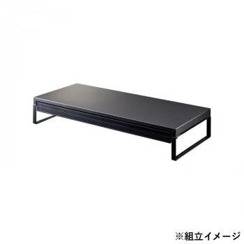 LIHIT LAB.(リヒトラブ)　机上台　幅590mm・引出し付　マットブラック　A-7338-124