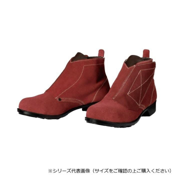 ドンケル 溶接作業用安全靴 鋼製先芯ゴム底　中編上靴　マジック　赤 23.5cm T-3
