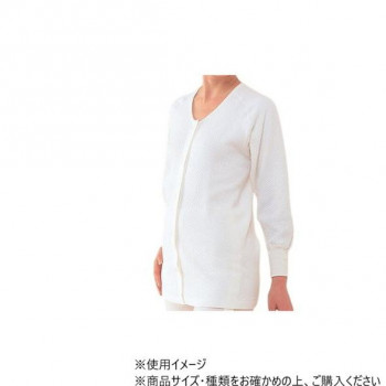 神戸生絲 婦人キルト前開き長袖(マジック付) M BM2 オフホワイト