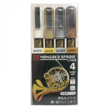 呉竹 ZIG Cartoonist MANGAKA OPAQUE LINER 4V CNMOL/4V