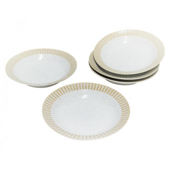マルヒ肥田陶器 ラジアル カレー皿5枚組 MC2040-5 5309-237
