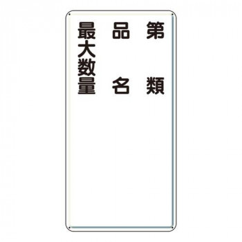 ユニット 危険物標識　第類・品名・最大数量　縦型 319-11