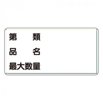 ユニット 危険物標識　第類・品名・最大数量　横型 319-13
