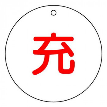 ユニット 高圧ガス関係標識　充(丸型) 827-31