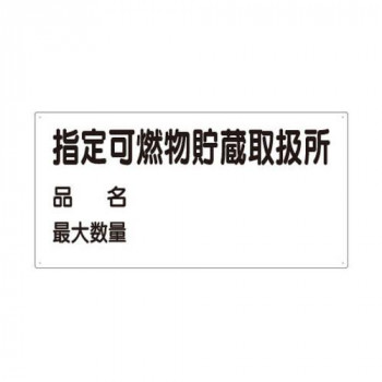 ユニット 危険物標識　指定可燃物貯蔵取扱所　品名 830-71