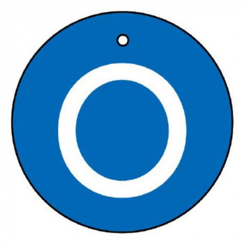 ユニット バルブ開閉表示板　O(小)　丸型 854-80
