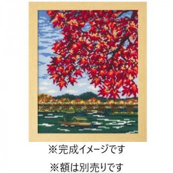 オリムパス ししゅうキット フレーム 紅葉の嵐山 7388