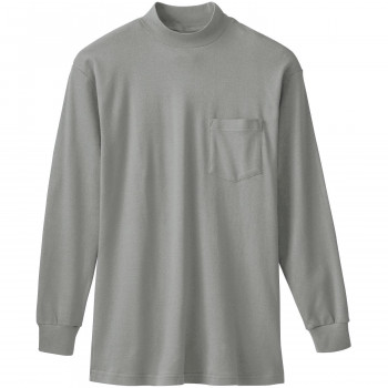 桑和 50108 長袖ハイネックTシャツ(胸ポケット付き) 4Lサイズ モクグレー(26) SOWA
