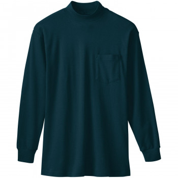桑和 50108 長袖ハイネックTシャツ(胸ポケット付き) 4Lサイズ ネイビー(1) SOWA