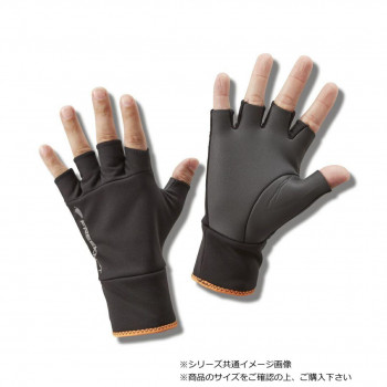 ハヤブサ ウィンドシェルグローブ　5本カット ブラック L YK4101-L-90