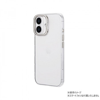 iPhone16　mycam Standカメラ保護スタンド搭載・耐衝撃ケース　チタン　LN-IM24MCSTI