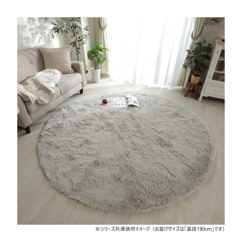 グラムスタイル シフォン LGY ライトグレー 190cm円形  「GSCD307329」