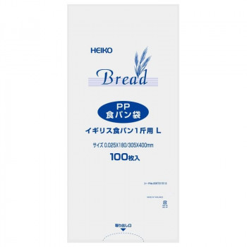 シモジマ HEIKO(ヘイコー) 006721513 PP 食パン袋 イギリス食パン 1斤用 L 100枚
