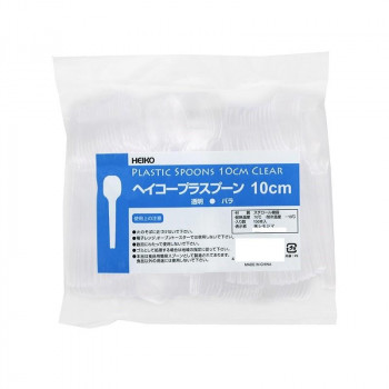シモジマ HEIKO(ヘイコー) 004513008 ヘイコープラスプーン 10cm 透明 100本入 1袋