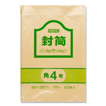 シモジマ HEIKO(ヘイコー) 007520700 ヘイコー クラフト封筒 角4 70G 100枚