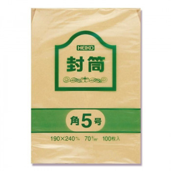 シモジマ HEIKO(ヘイコー) 007520800 ヘイコー クラフト封筒 角5 70G 100枚