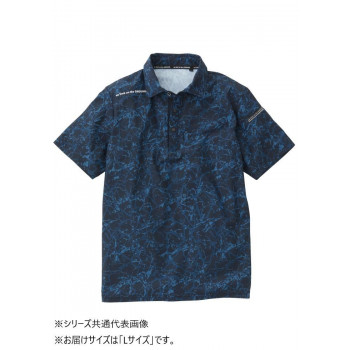 桑和 0395-51 半袖ポロシャツ Lサイズ ネイビー(1)