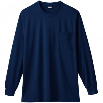 桑和 50384 長袖Tシャツ(胸ポケット付き) 3Lサイズ ネイビー(1) SOWA