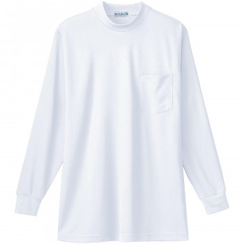 桑和 50128 長袖ローネックTシャツ(胸ポケット付き) Mサイズ ホワイト(0) SOWA