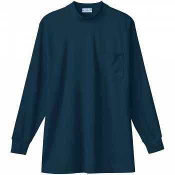 桑和 50128 長袖ローネックTシャツ(胸ポケット付き) 3Lサイズ ネイビー(1) SOWA