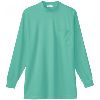 桑和 50128 長袖ローネックTシャツ(胸ポケット付き) Mサイズ ミントグリーン(101) SOWA