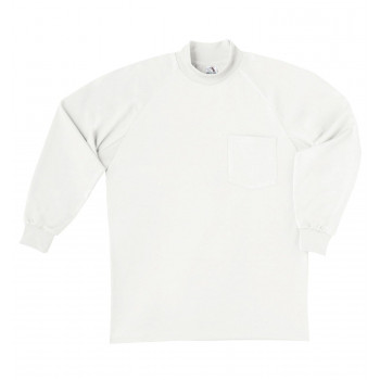 桑和 0058 長袖ハイネックTシャツ(胸ポケット付き) 3Lサイズ ホワイト(0)