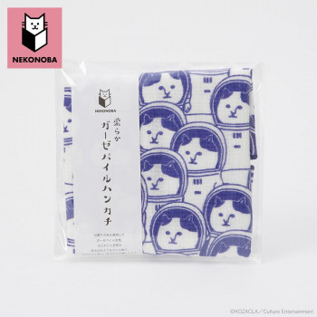 NEKONOBA　柔らかガーゼパイルハンカチ NYANDOROID　25×25cm