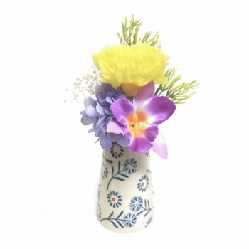お供え用 ミニ仏花 プリザーブドフラワー 花器付き 想花(そうか) イエロー C34830KN