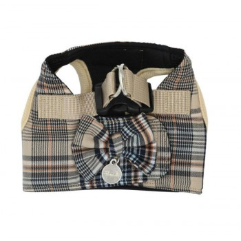 （ペット） Gemelli Dog クラシカルチェックハーネス ベージュ M LGW431