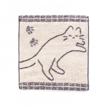 ハートウエル　すやねこ　ハンカチ　ブラック　15190848