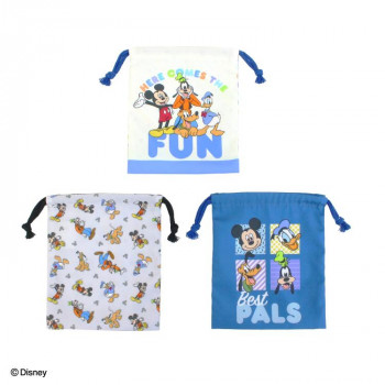 巾着S3枚セット ディズニー ミッキー&フレンズ 129793
