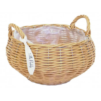 村田屋産業 PPラタンバスケット 丸平型 S Natural 3197