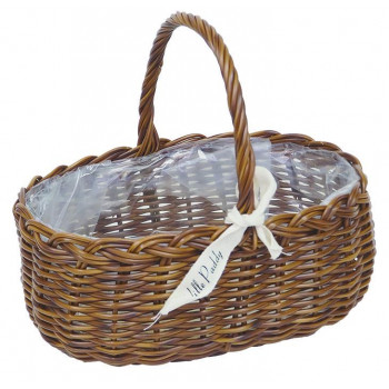 村田屋産業 PPラタンバスケット Brown L 3174