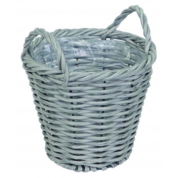 村田屋産業 フェイクラタンバスケット 5号 Gray 3583
