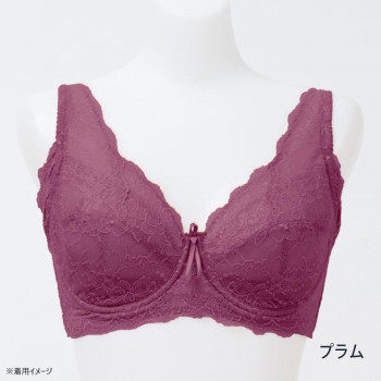 TAMURA yauco 脇高ワイヤー入り フルカップブラジャー プラム C80 YTA22