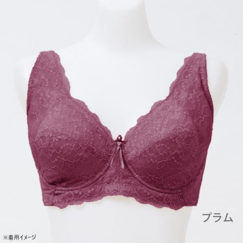 TAMURA yauco 脇高ワイヤー入り フルカップブラジャー プラム F75 YTC22