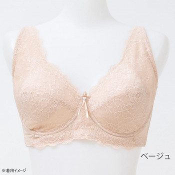 TAMURA yauco 脇高ワイヤー入り フルカップブラジャー ベージュ F90 YTC22