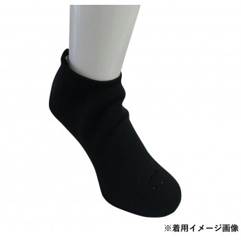 喜多 防寒　ショート　インナーソックス　滑り止め付 L(25.5～26.5cm) ブラック No9850