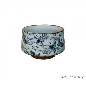 清風 せいふう 波に鯉 抹茶碗(簡易箱) MW88-G02K