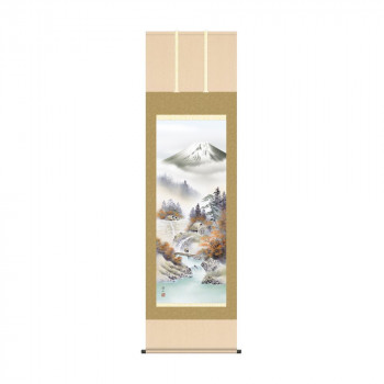 掛軸 伊藤渓山富士紅染 54.5×190cm KZ2B4-25C